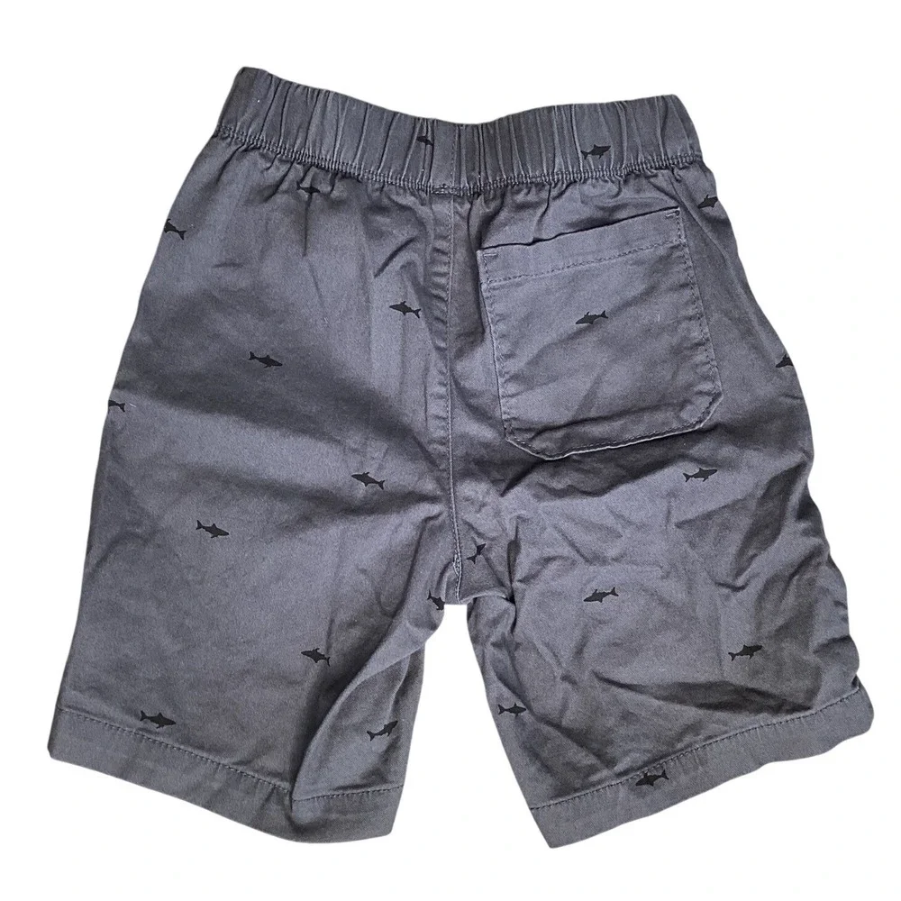 Old Navy Shark Jogger Twill Shorts Boys S 6-7 Grey Good Condition Nautical Print